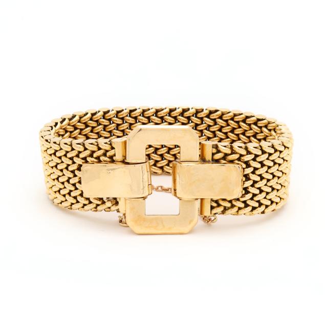 gold-woven-buckle-motif-bracelet-italy