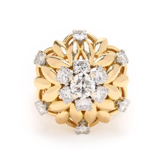vintage-gold-and-diamond-floral-motif-dome-ring-bulgari