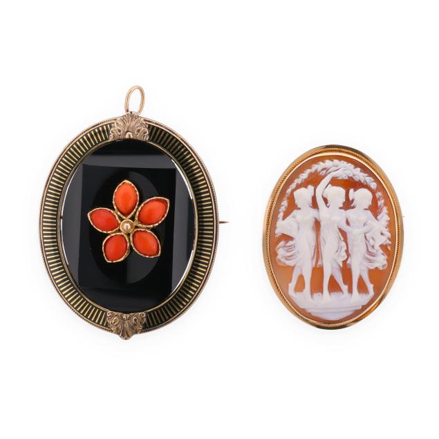 two-gold-pendants-brooches