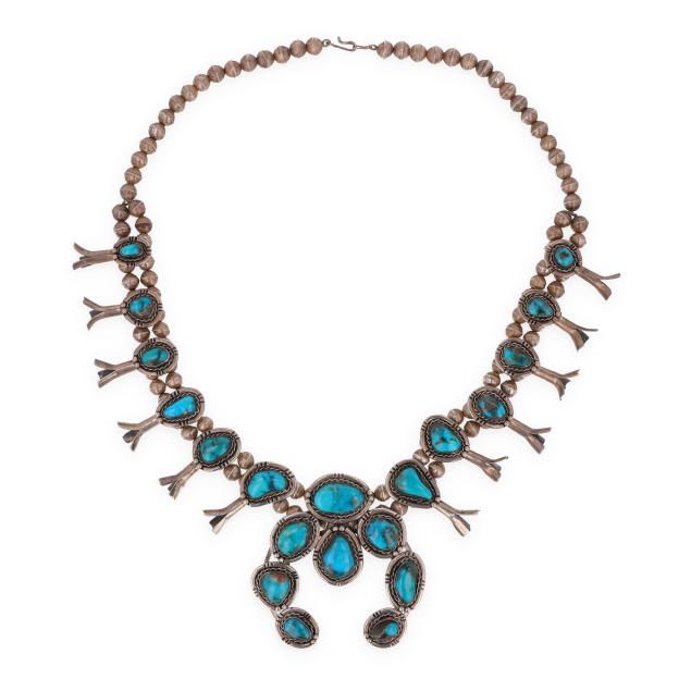 southwestern-silver-and-turquoise-squash-blossom-necklace