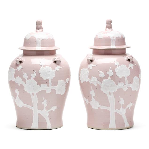 a-pair-of-chinese-pink-glazed-temple-jars-with-plum-blossoms