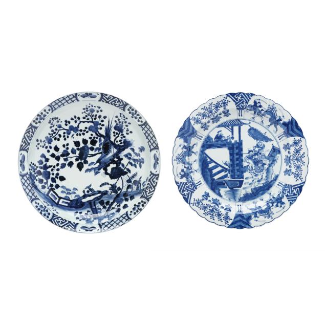 two-large-chinese-porcelain-blue-and-white-chargers