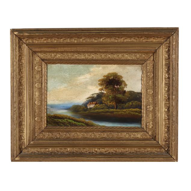 english-school-early-20th-century-landscape-with-house-on-the-river