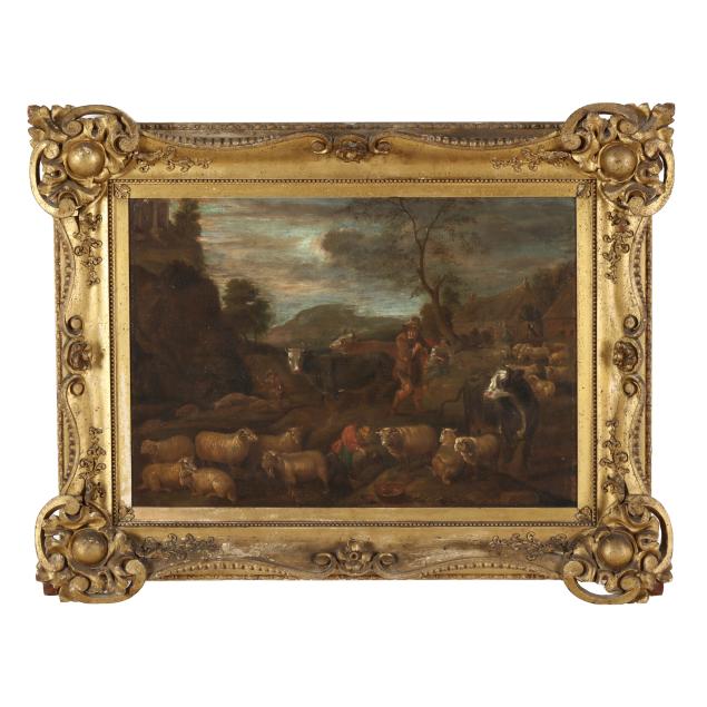 dutch-school-18th-century-farms-scene-with-sheep-and-figures