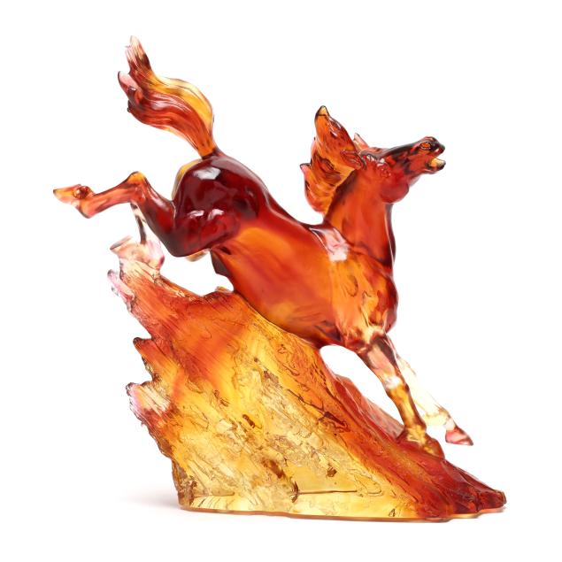liuli-pate-de-verre-glass-horse