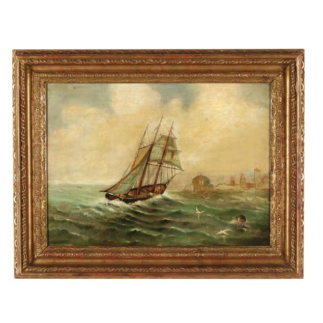 j-t-grainger-english-late-19th-century-ship-on-turbulent-waters