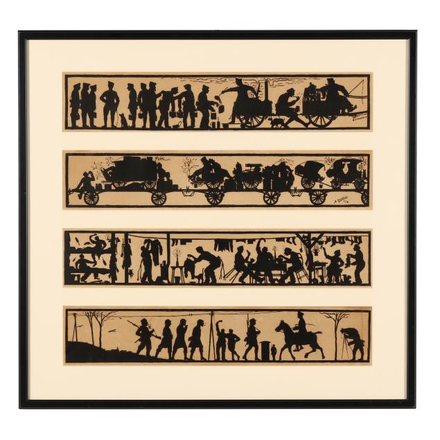 ali-kurgatzek-20th-century-framed-silhouette-pictorial