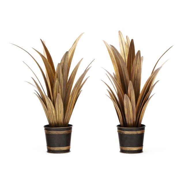 pair-of-contemporary-toleware-potted-plants