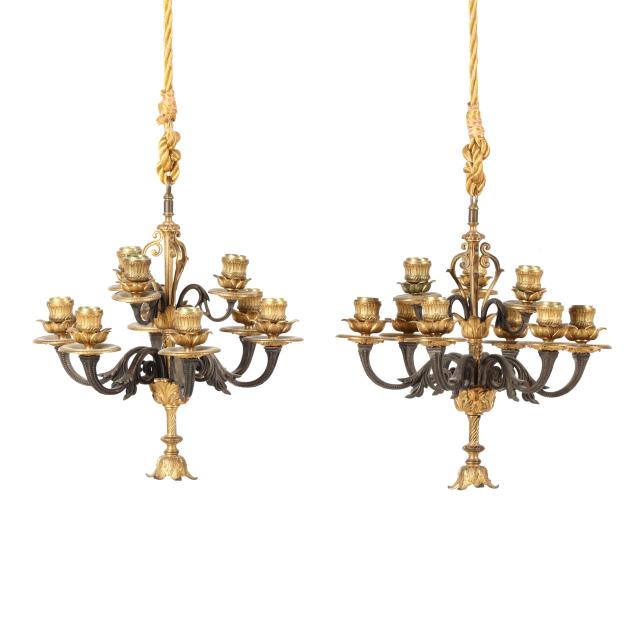 pair-of-french-neoclassical-bronze-nine-light-hanging-candelabra