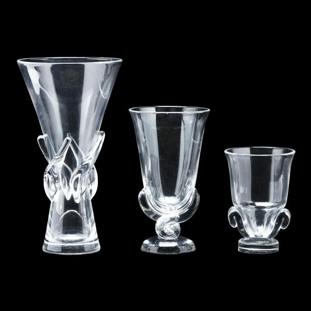 steuben-three-clear-glass-vases
