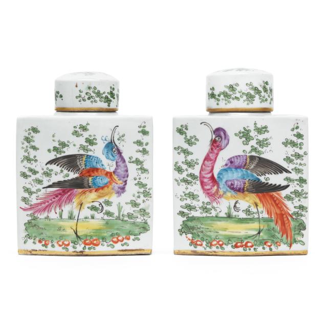 edme-samson-et-cie-pair-of-antique-i-chelsea-bird-i-porcelain-tea-caddies