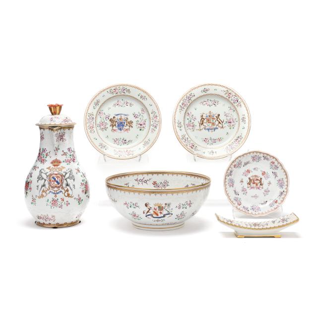 edme-samson-et-cie-six-chinese-export-armorial-style-porcelains