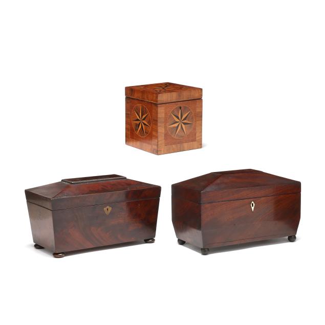 three-antique-english-inlaid-mahogany-tea-caddies