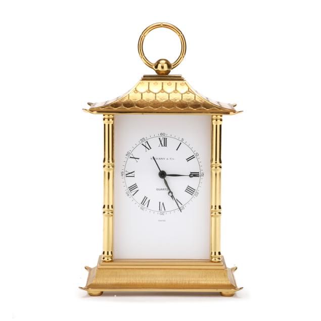 tiffany-co-gilt-brass-pagoda-desk-clock