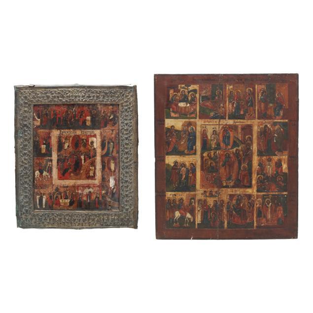 two-eastern-orthodox-menaion-icons-of-the-feasts