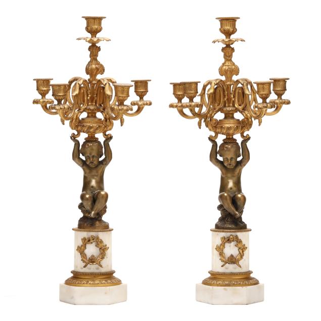 a-pair-of-napoleon-iii-bronze-and-marble-putti-five-light-candelabra