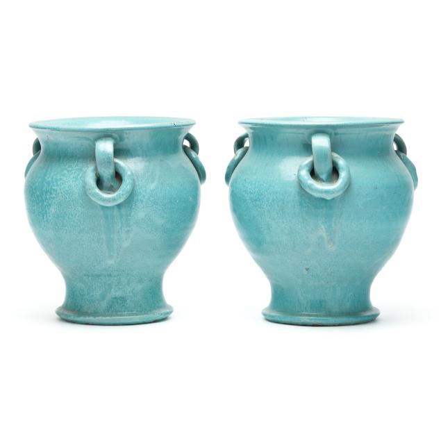 attributed-to-j-b-cole-pottery-steeds-nc-pair-of-ring-handled-porch-urns
