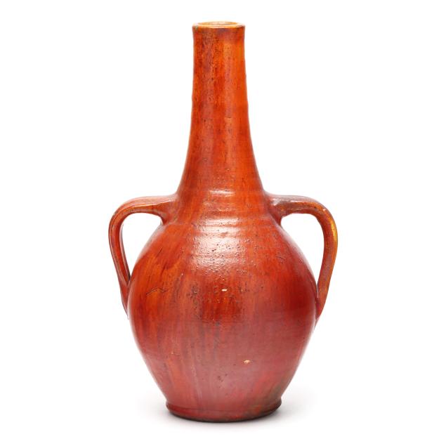 attributed-to-j-b-cole-pottery-steeds-nc-tall-chrome-red-bottle-vase