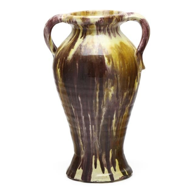 attributed-c-c-cole-nc-1887-1967-tall-double-handled-vase