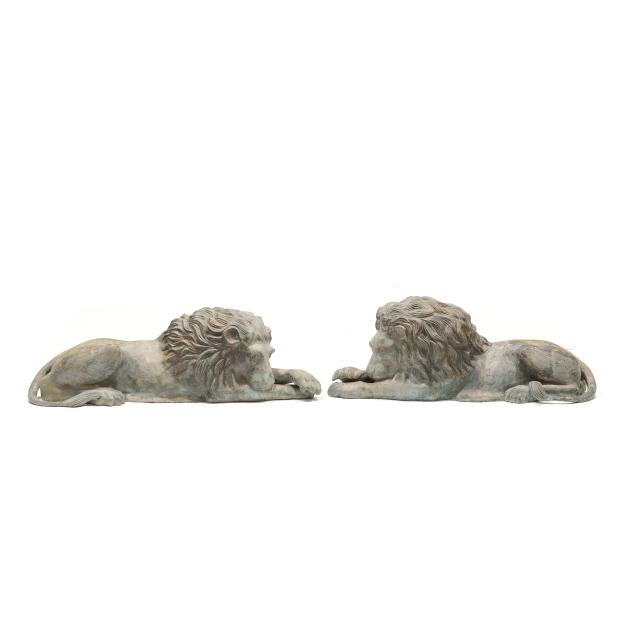 peter-bazzanti-sons-pair-of-neoclassical-style-bronze-entryway-lions