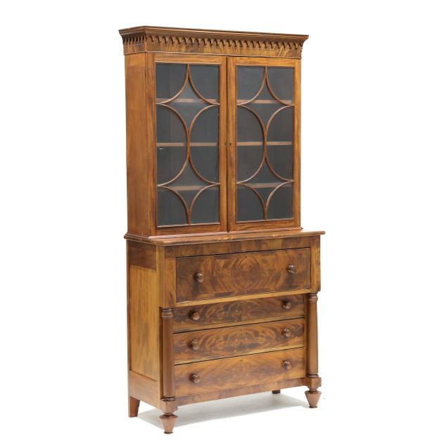 mid-atlantic-late-federal-mahogany-butler-s-chest-and-bookcase