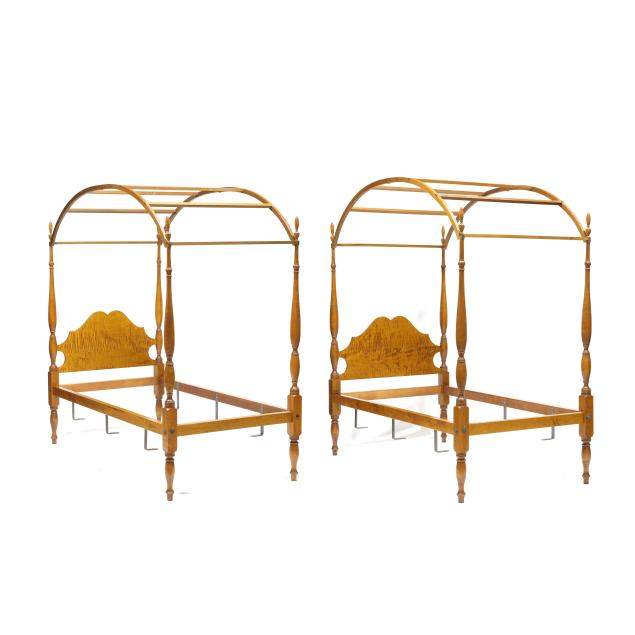 eldred-wheeler-pair-of-tiger-maple-twin-beds-with-testers