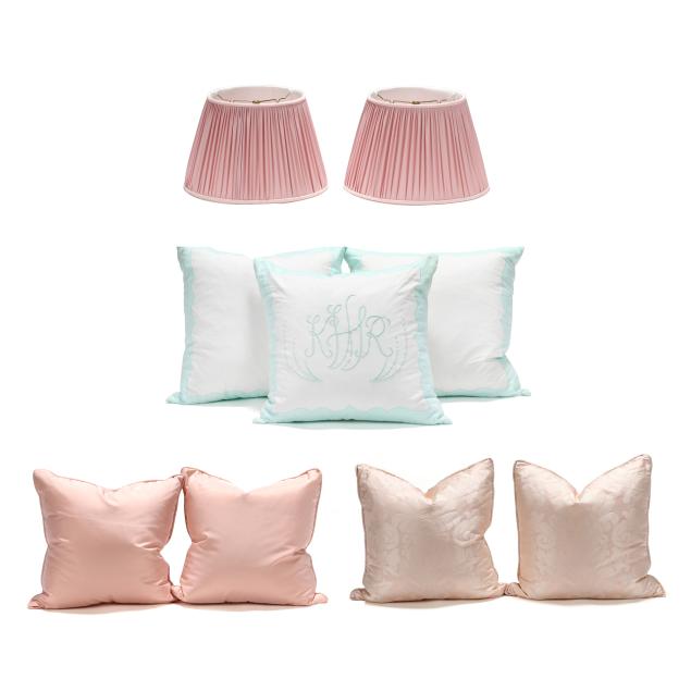 group-of-custom-pink-and-teal-room-accessories