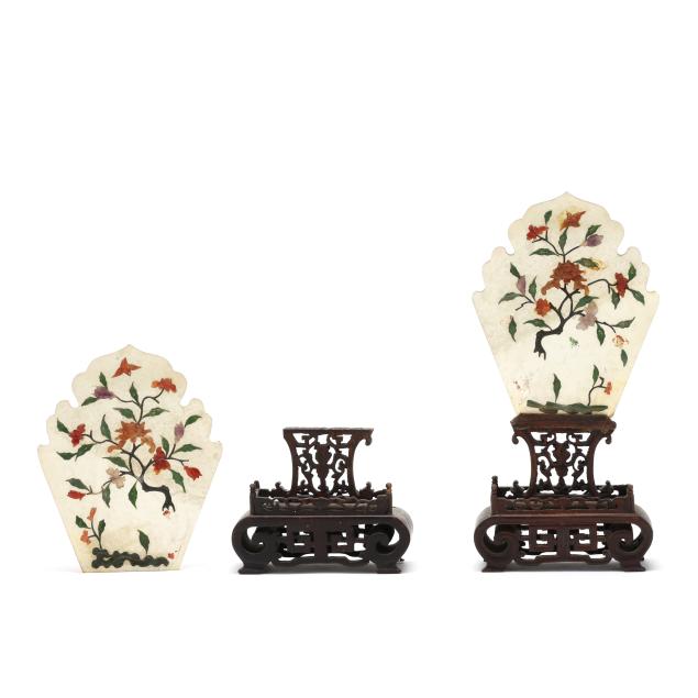 a-pair-of-carved-hardstone-plaques-with-inlay-and-carved-hardwood-table-stands