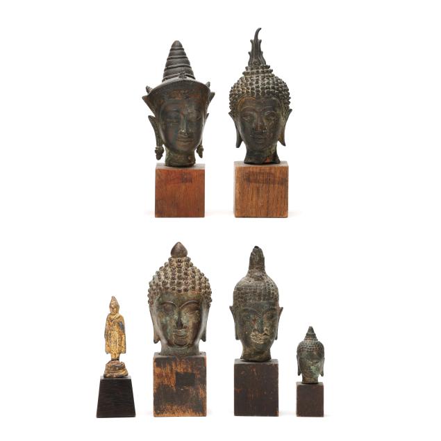 a-collection-of-six-thai-buddhist-bronzes