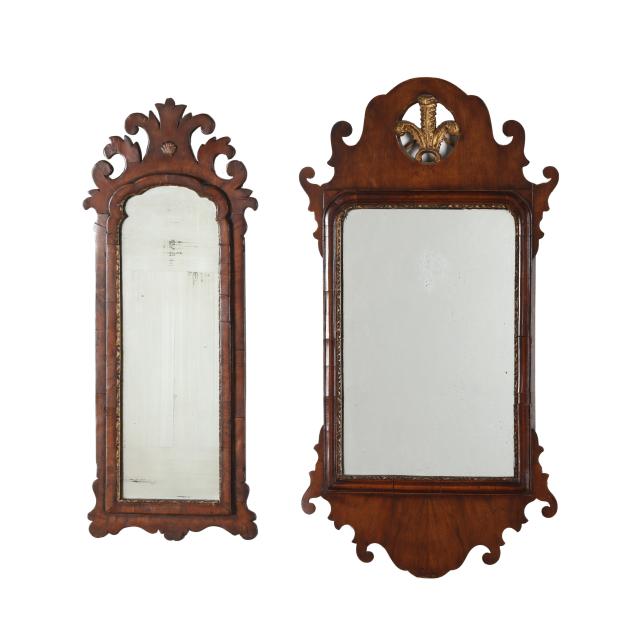 two-antique-english-looking-glasses