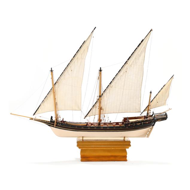hand-built-wooden-model-of-a-xebec-type-warship