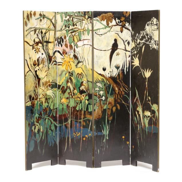 dan-poole-american-1942-2023-four-panel-tropical-floor-screen
