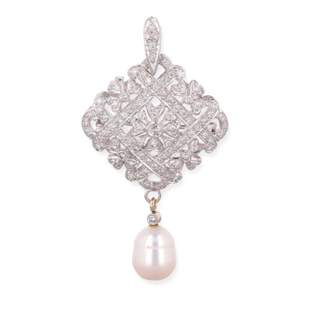 gold-diamond-and-pearl-pendant-brooch