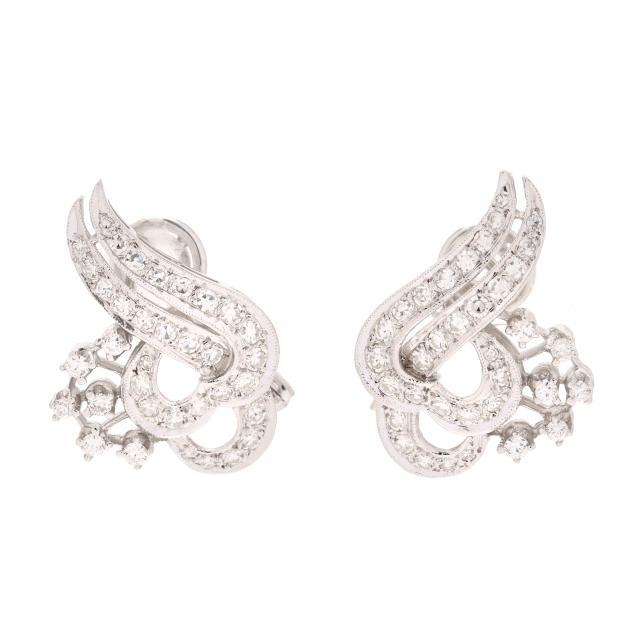 vintage-white-gold-and-diamond-earrings