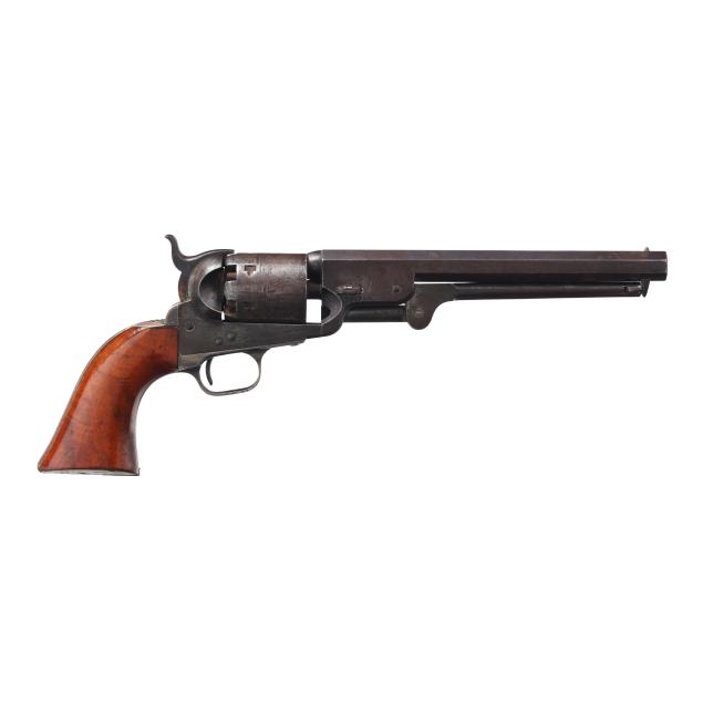 colt-1851-36-cal-revolver-in-shadow-box-display-w-powder-flask