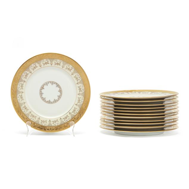 bohemia-ceramic-works-a-set-of-twelve-gilt-encrusted-porcelain-dinner-plates