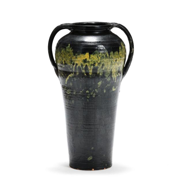 tall-north-carolina-yellow-on-black-glazed-pottery-floor-vase