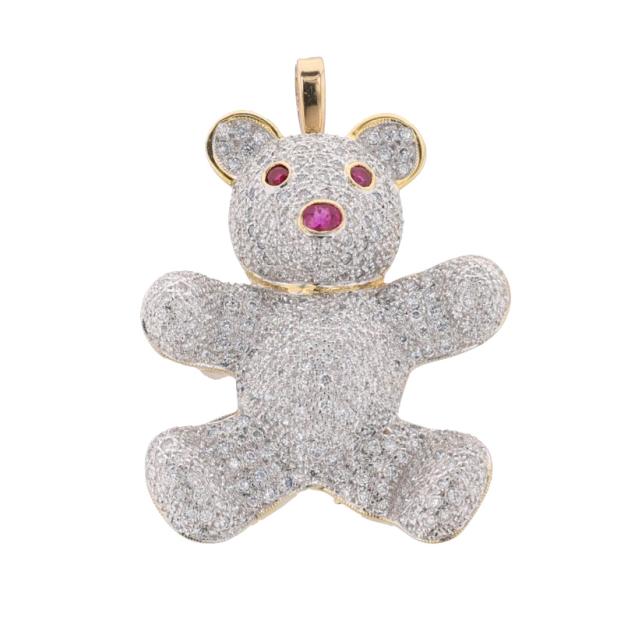 bi-color-gold-and-gem-set-teddy-bear-motif-pendant-brooch