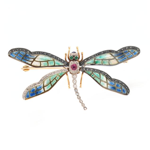 art-nouveau-gold-and-plique-a-jour-enamel-and-gem-set-en-tremblant-dragonfly-motif-brooch