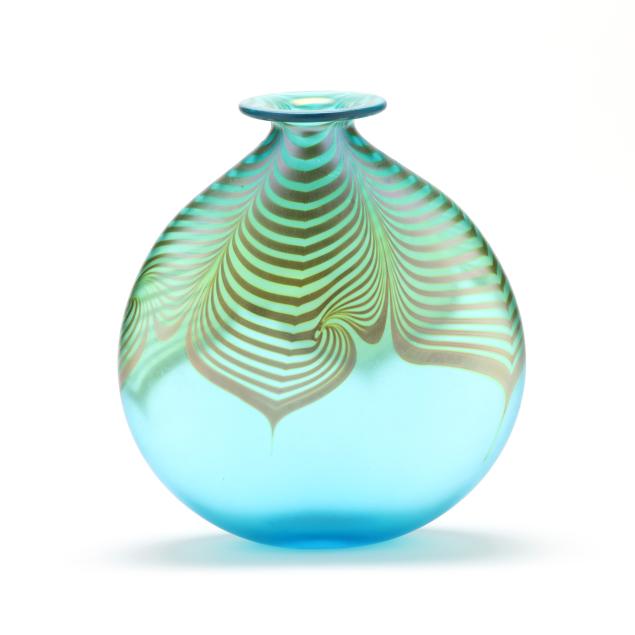 steven-correia-teal-satin-art-glass-vase