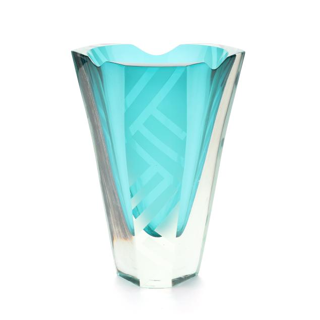steven-correia-geometric-teal-art-glass-vase