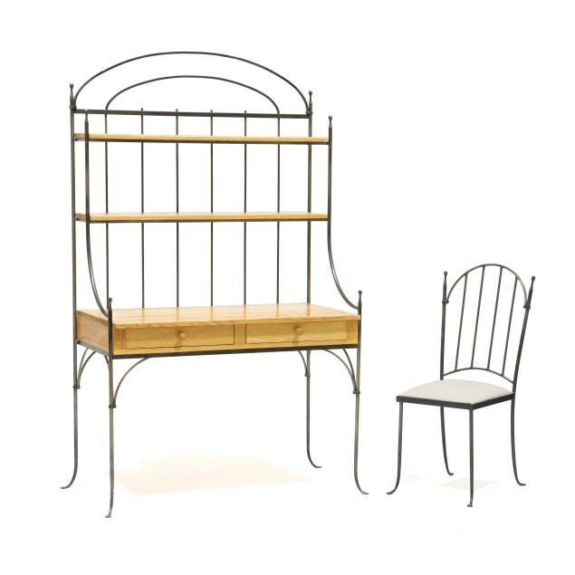 charleston-forge-iron-and-oak-desk-and-chair