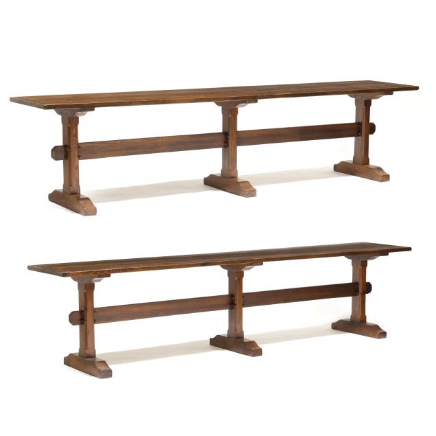 p-a-pug-moore-pair-of-pine-trestle-tables