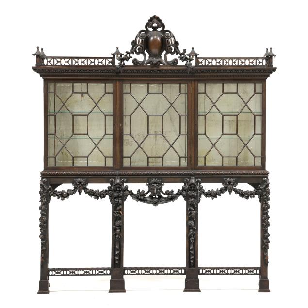chinese-chippendale-style-carved-mahogany-cabinet-on-stand