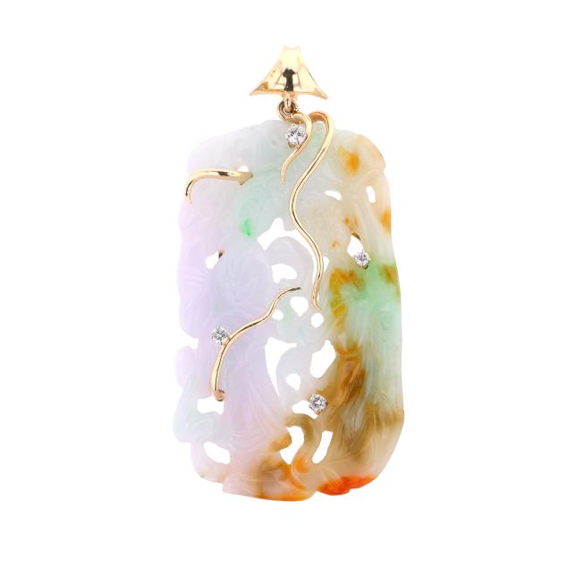 gold-carved-jadeite-jade-and-diamond-pendant