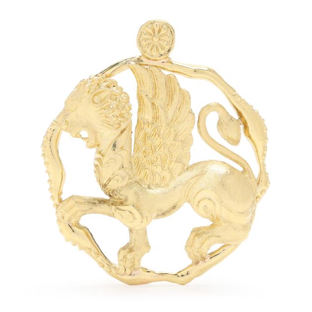gold-gryphon-motif-medallion-enhancer-hammerman-brothers