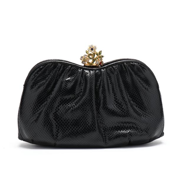 black-snakeskin-evening-bag-judith-leiber
