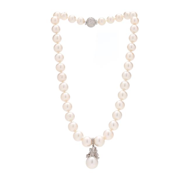 south-sea-pearl-necklace-with-white-gold-and-diamond-enhancer-and-clasp