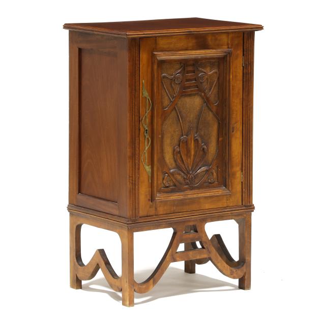 art-nouveau-carved-mahogany-cabinet