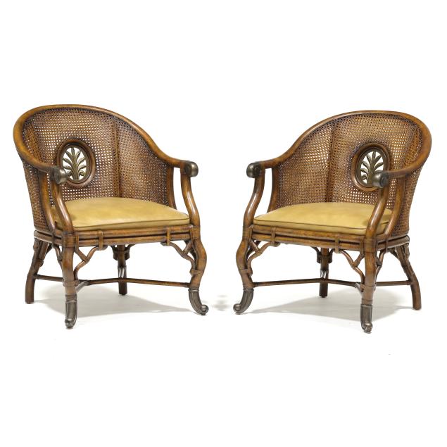 maitland-smith-pair-of-cane-barrel-back-chairs